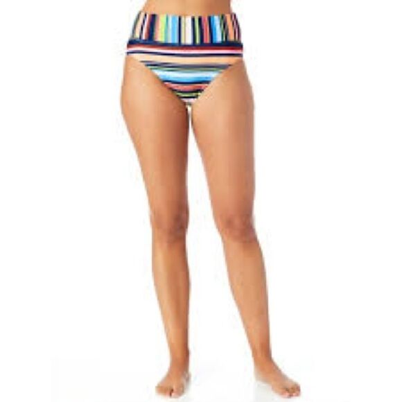 NWT New Catalina High Waist Bright Stripe Swim Suit Bottoms 3X Multicolor - Picture 2 of 10